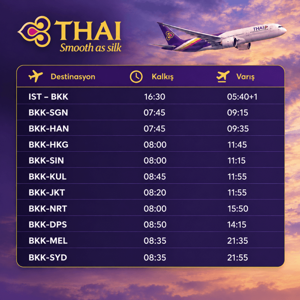 Thai Airways ile Grup Seyahatlerinizi Planlayın
